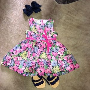 Pink and Blue flora party dress